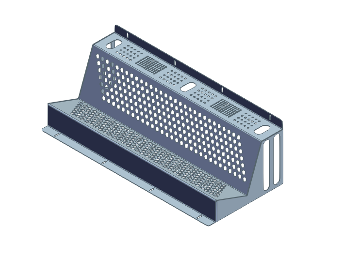 Model CAD al ansamblului perforat din aluminiu