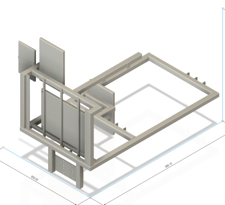 Model 3D pentru cadru sudat din inox 1.4301 pregătit pentru fabricație